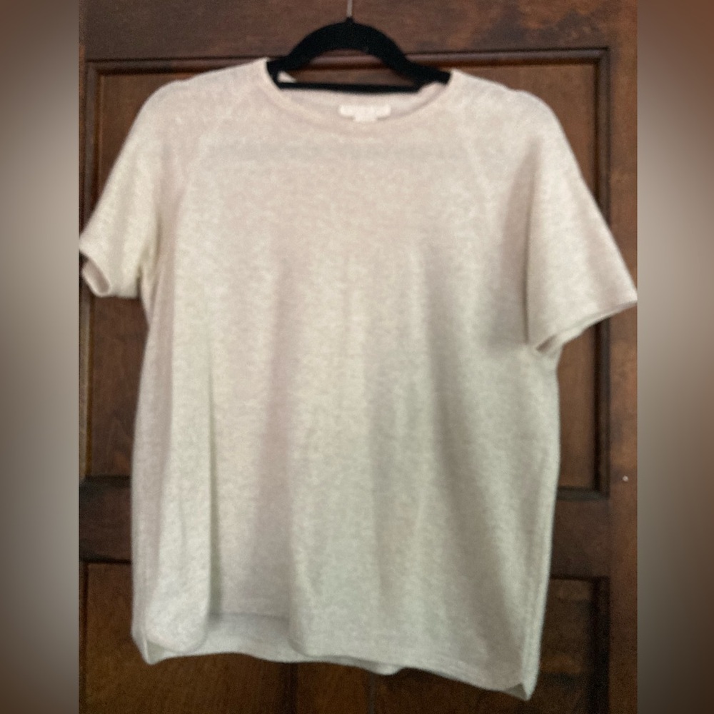 Jjill  100% cashmere short sleeve crew neck sweater (T-shirt style)